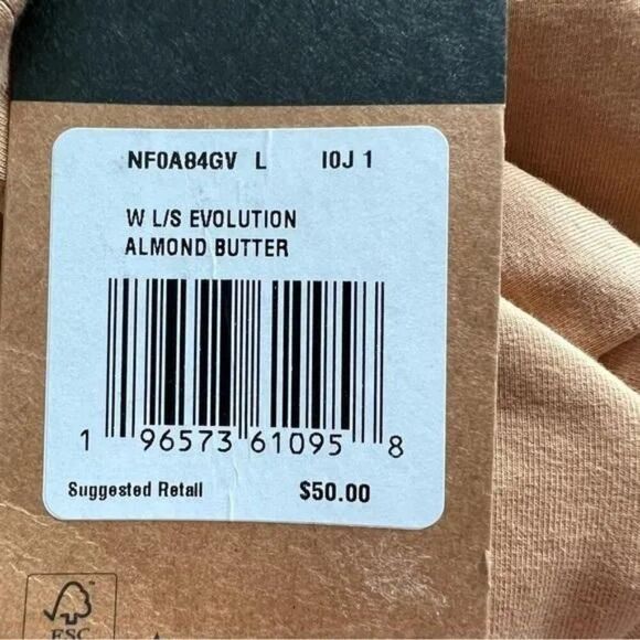 The NORTH FACE Evolution Fitted Mock Neck Tan Long Sleeve Womens Medium - Picture 7 of 12